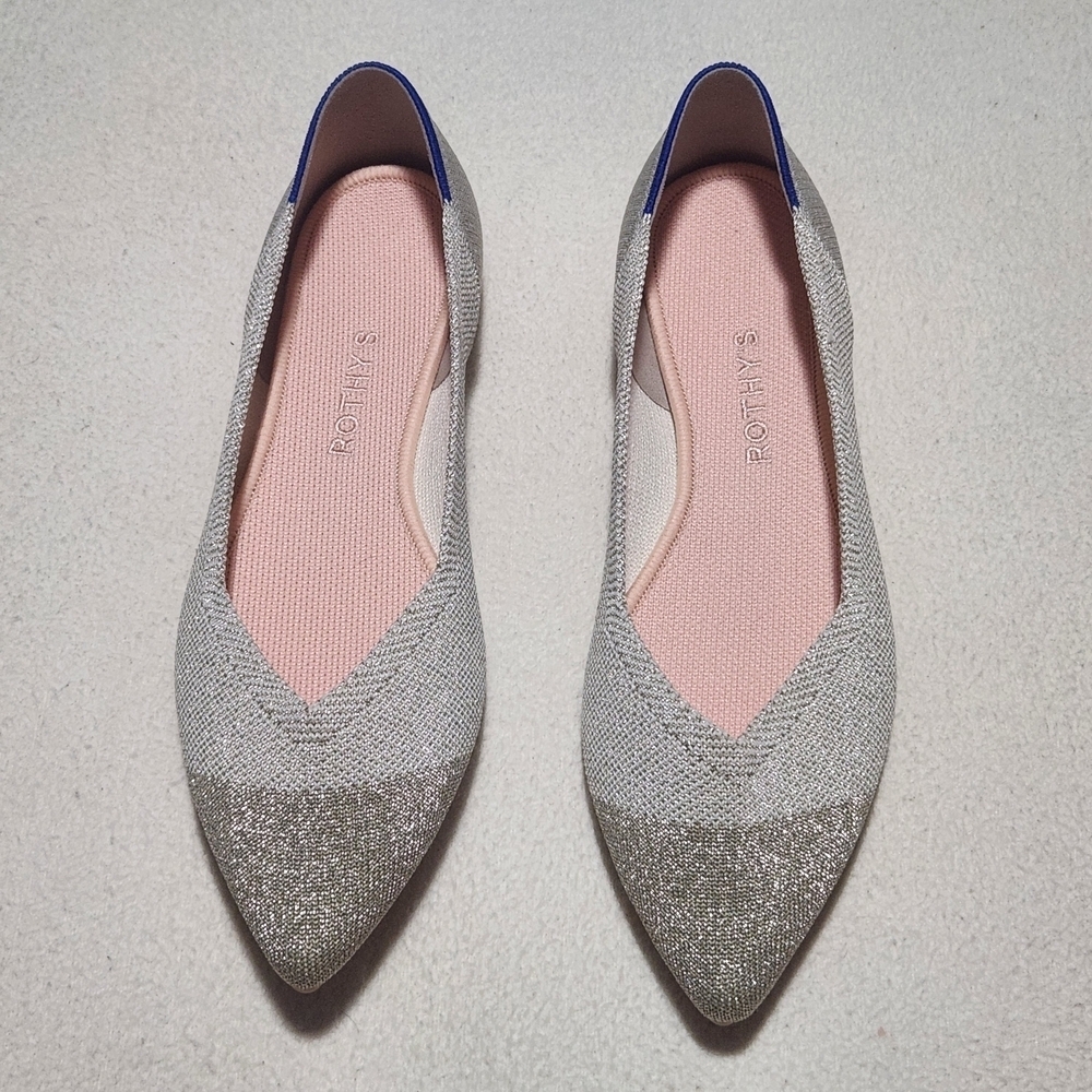 ROTHY'S Silver and Blue Women's Flats Size W9.5
